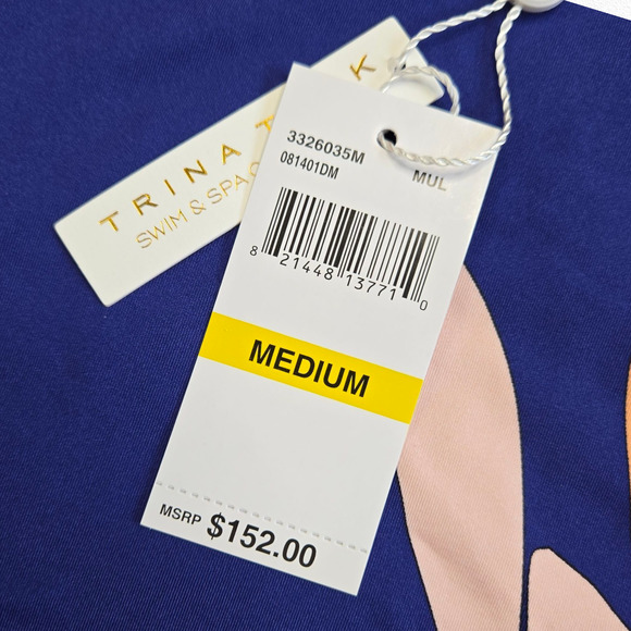 Trina Turk Tropical Floral Breeze Swim Tunic Kaftan Cover-Up Dress Size Medium - Picture 9 of 12